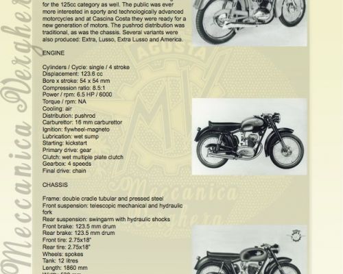 MV Agusta 125 Turismo Rapido  MV Agusta Historic Spec Sheet:  http://www.mvagusta.it/en/heritage/moto-da-strada