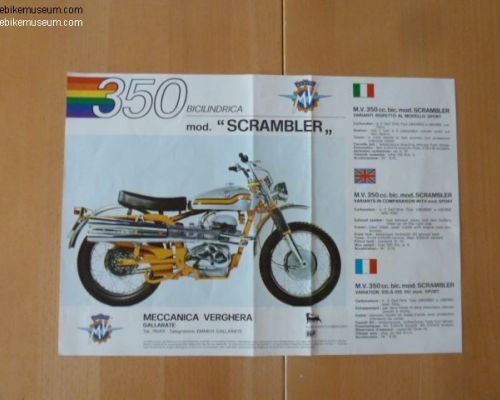 MV Agusta 350 Scrambler, GT Brochure Original  