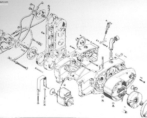 MV Agusta 125 Monoalbero  Cutaway Drawing - Crankcase